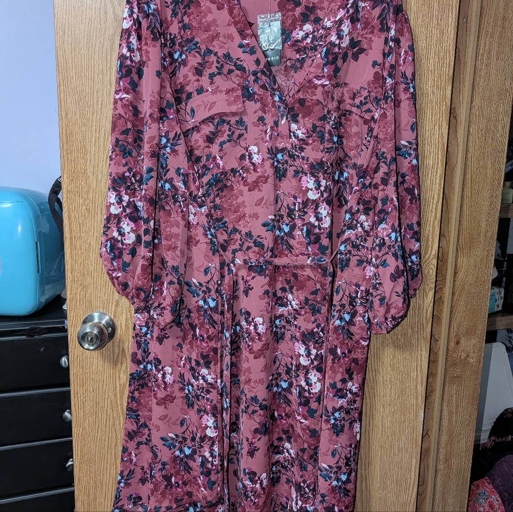 Torrid Pink Floral Dress